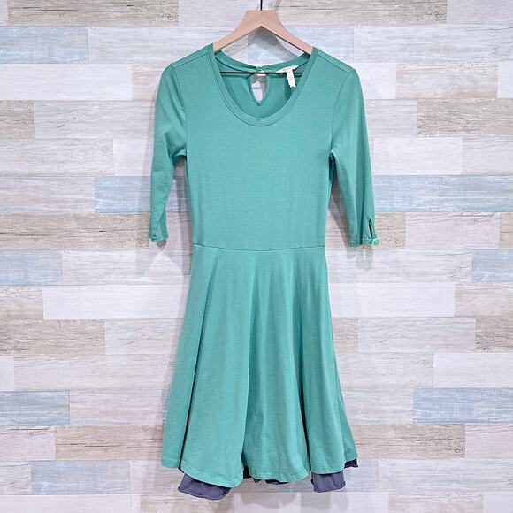 MATILDA JANE x JOANNA GAINES Green Pastures Dress Fit & Flare Jersey Womens XS - Picture 2 of 8